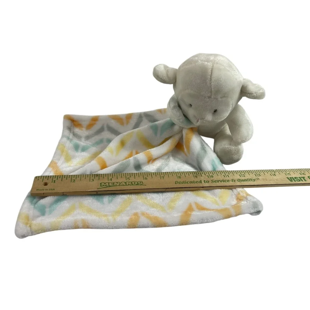 Little Miracles Lamb Chevron Zig Zag Blanket Plush 13